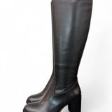 Stivale zip pelle nera tacco 60 Anima <BR/> 