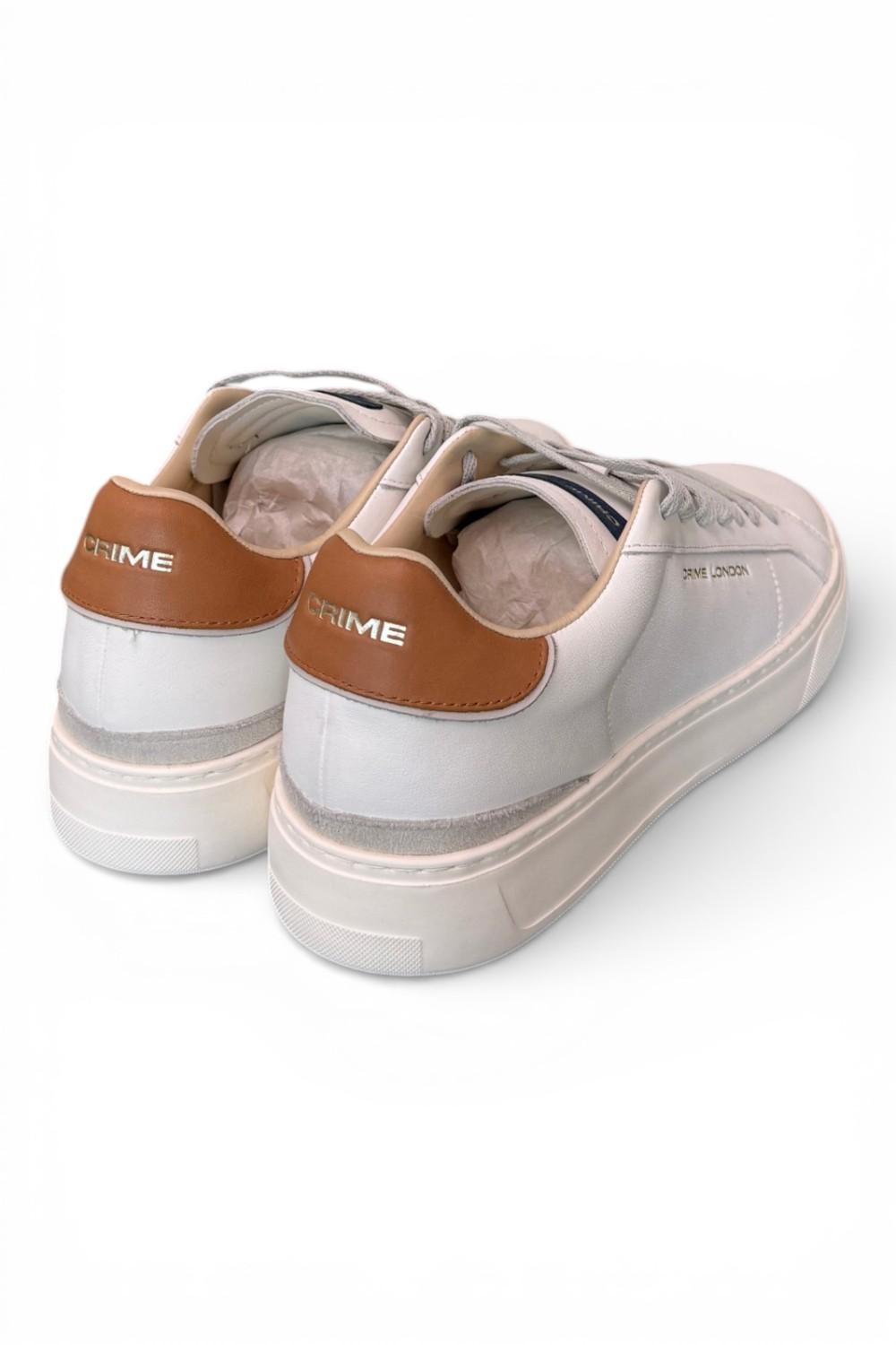 Sneaker pelle bianca cuoio XL Crime London 