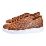 Sneaker uomo intrecciata cuoio Pawelks 