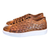 Sneaker uomo intrecciata cuoio Pawelks 