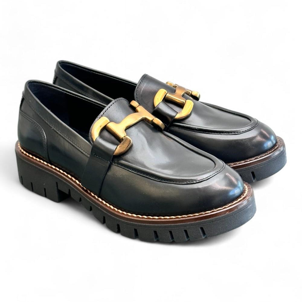 Mocassino accessorio pelle nera Anima 