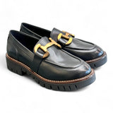 Mocassino accessorio pelle nera Anima 