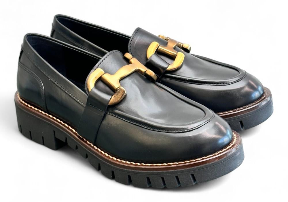 Mocassino accessorio pelle nera Anima 