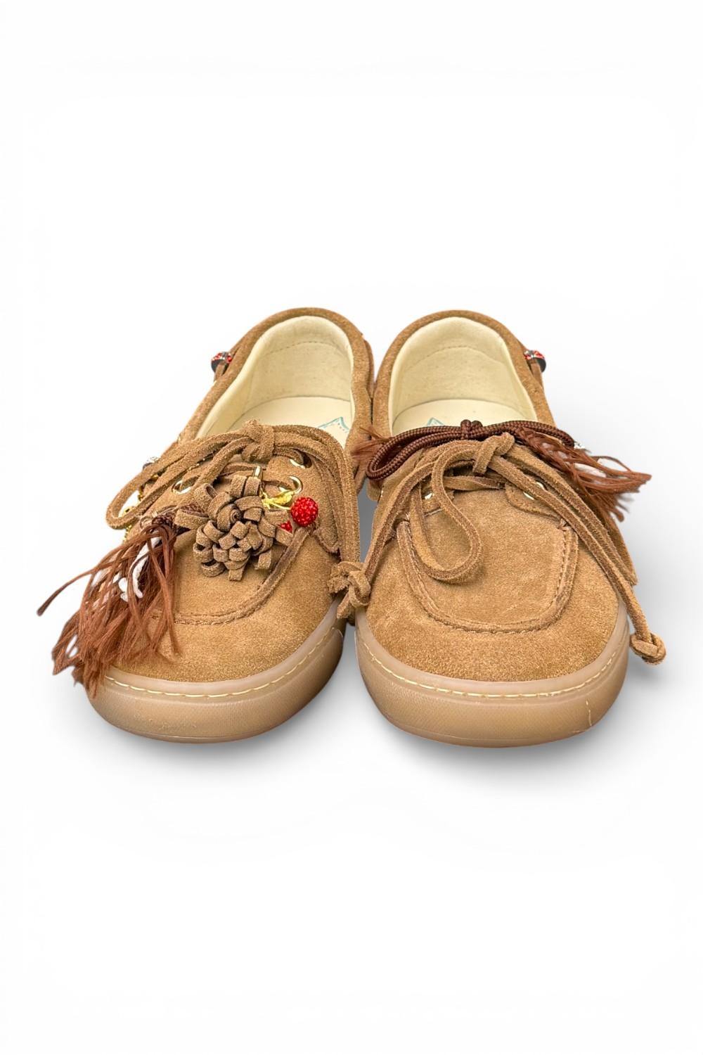 Scarpa barca suede cuoio Gioplus 