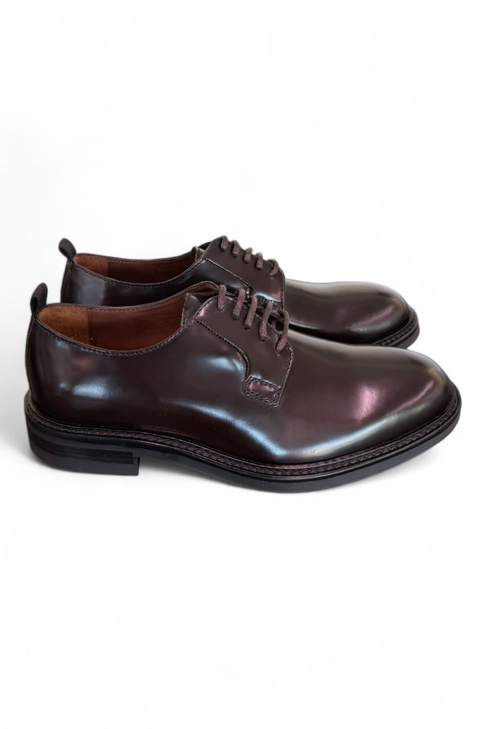 Scarpa allacciata pelle spazzolata ebony Marco Ferretti 
