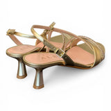 Sandalo strass laminato platino Albano<BR/> 
