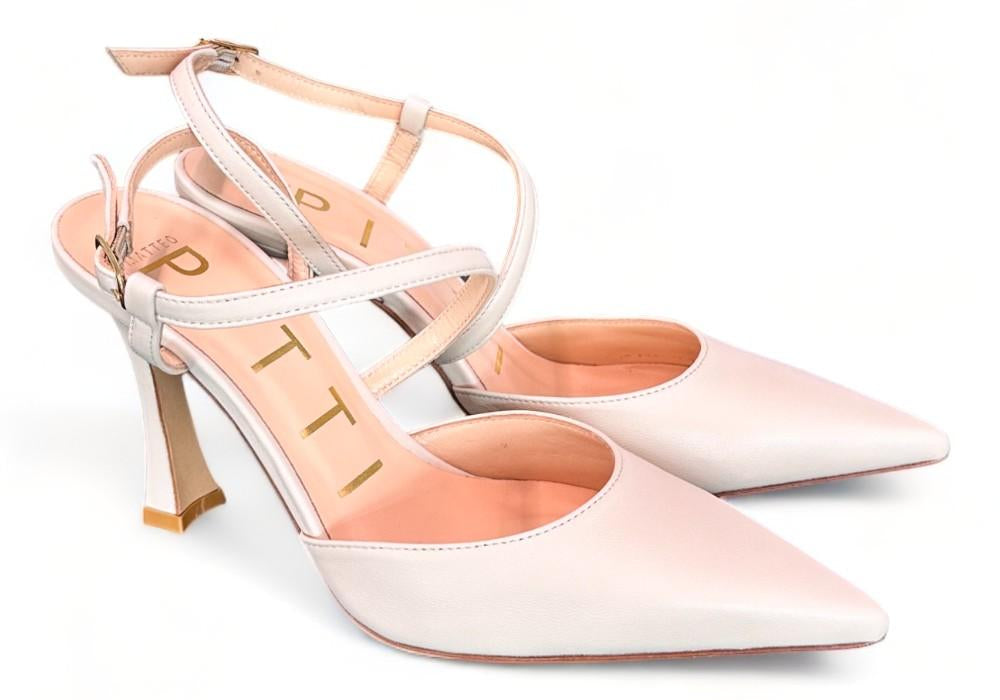 Slingback pelle burro tacco 90 Matteo Pitti<BR/> 