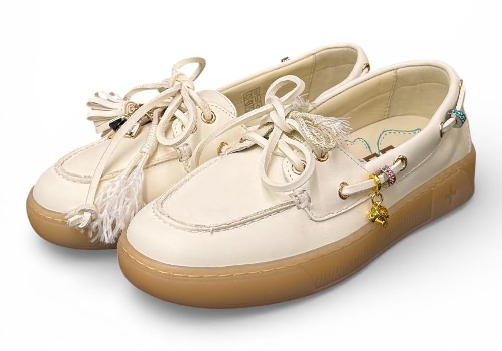Scarpa barca nappa latte Gioplus 