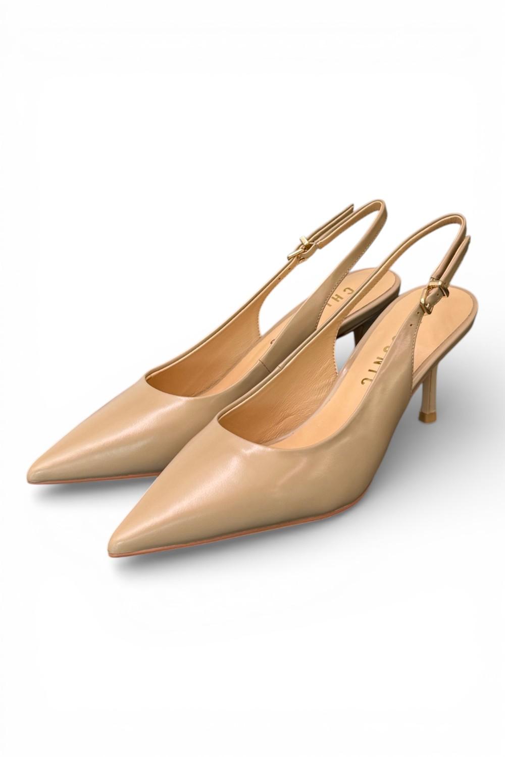 Slingback pelle nude T70 Chiconic 