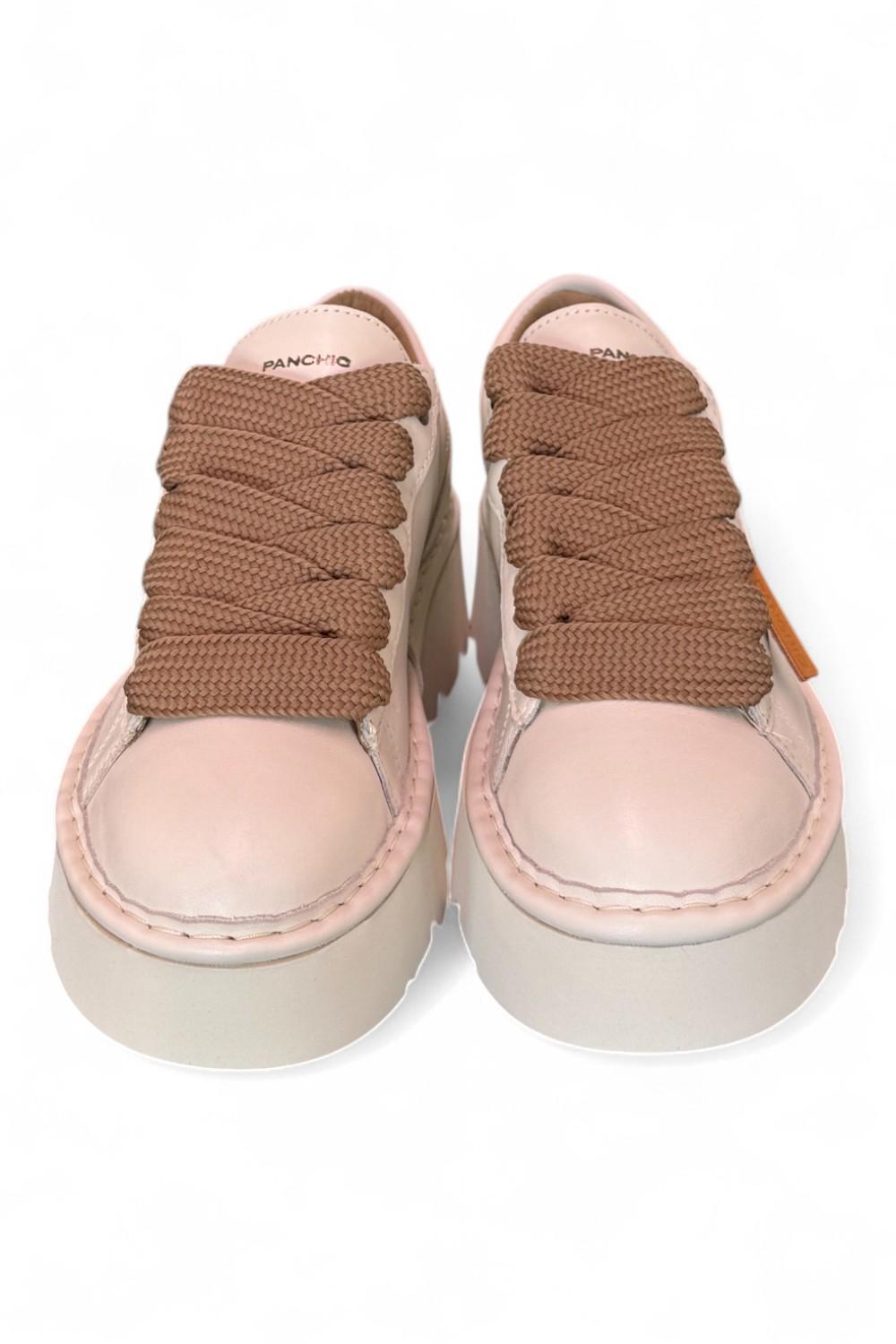 Scarpa allacciata donna Panchic P003 pelle avorio 