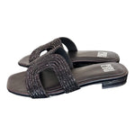 Ciabatta con strass nera Bibi Lou<BR/> 