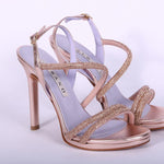 Sandalo plateau strass rame tacco 10  Albano<BR/> 