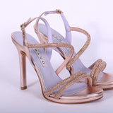Sandalo plateau strass rame tacco 10  Albano<BR/> 