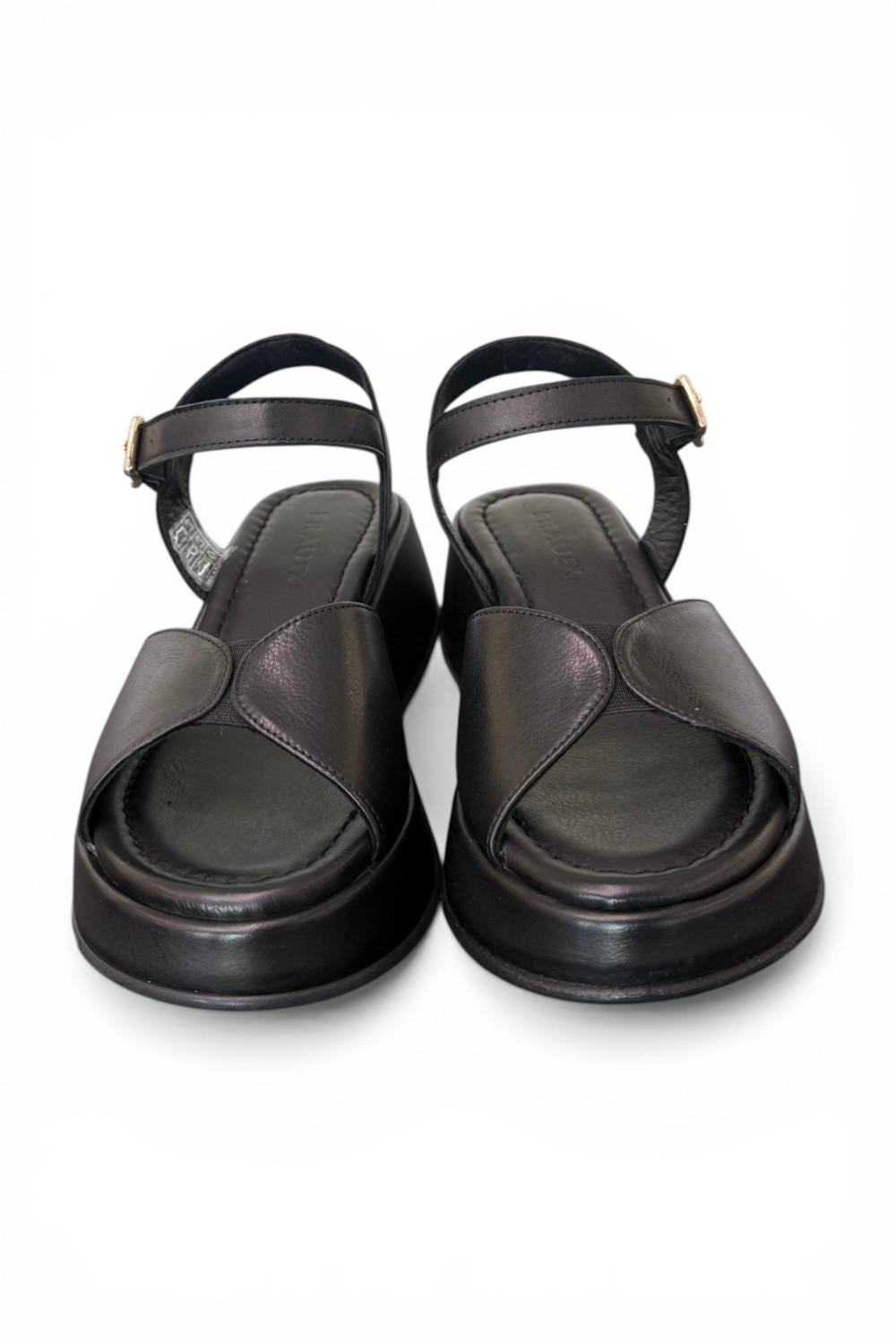 Sandalo fascia pelle nera Z50 Frau 