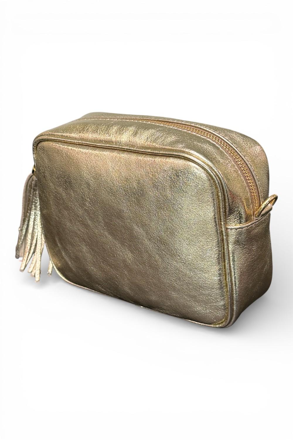 Borsina camera case pelle platino 