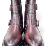 Stivaletto biker fibbie pelle testa di moro  Dei Colli<BR/> 
