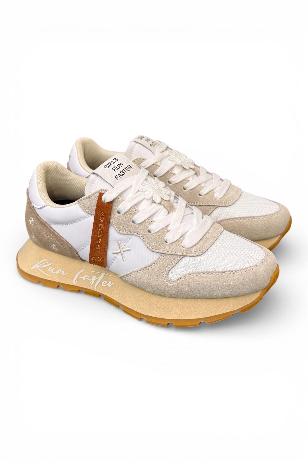 Sneaker donna Sun 68 Ally Vintage bianco panna 