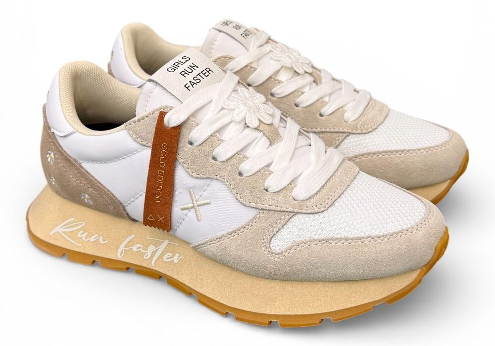 Sneaker donna Sun 68 Ally Vintage bianco panna 