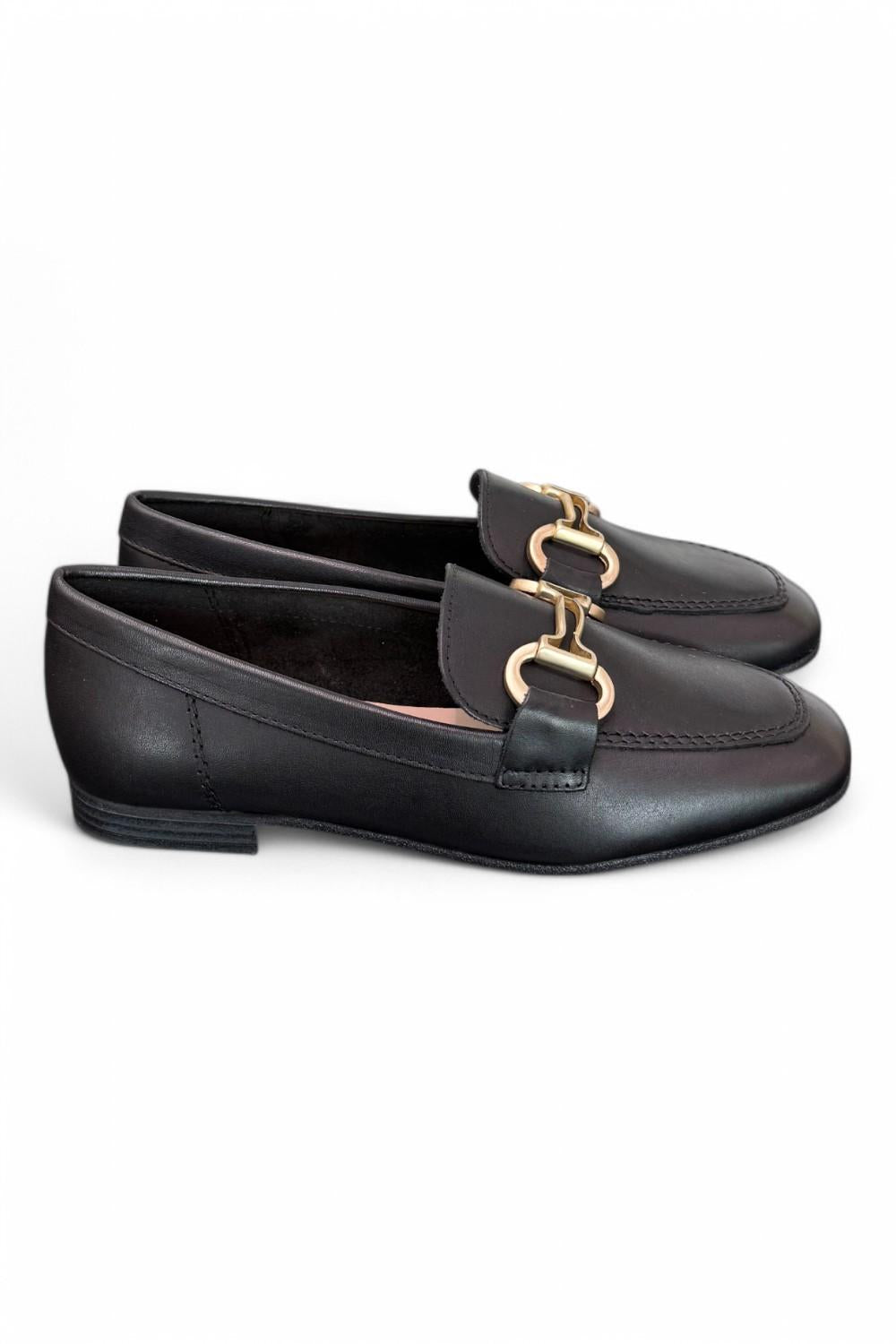 Mocassino accessorio pelle nera Francesco B.<BR/> 