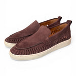 Mocassino cassetta suede intreccio moro Pawelks<BR/> <BR/> 