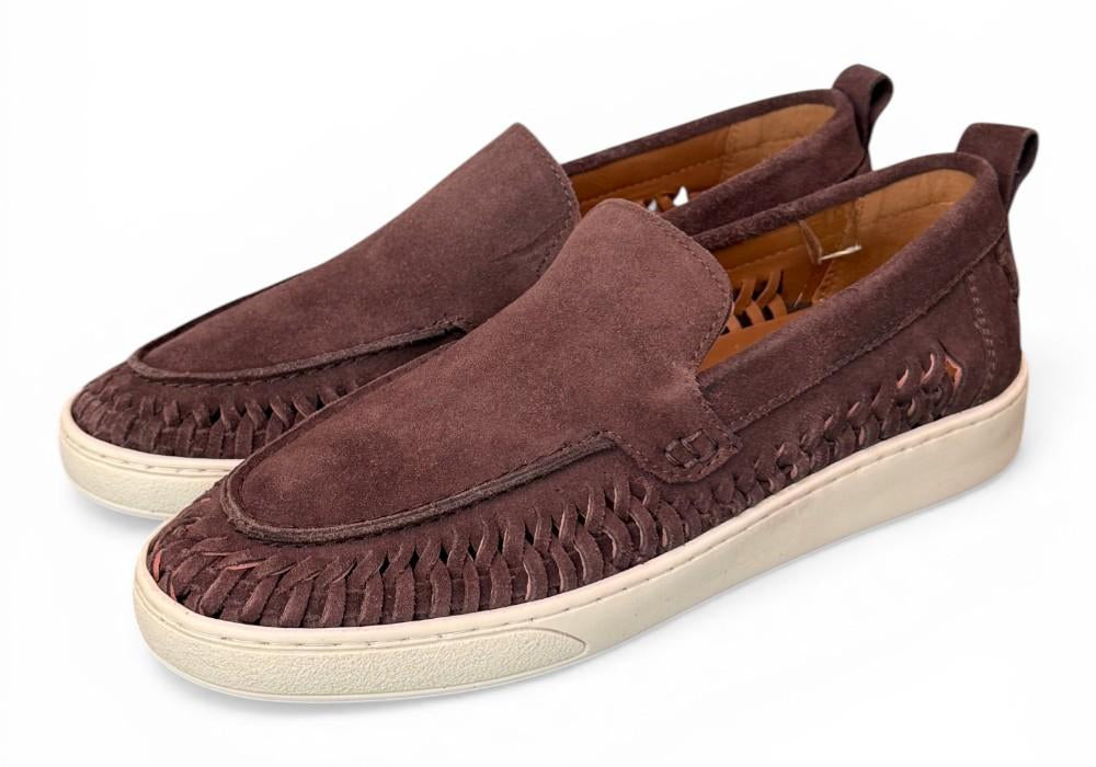Mocassino cassetta suede intreccio moro Pawelks<BR/> <BR/> 