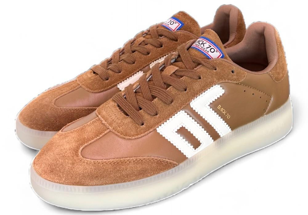 Sneaker uomo Boston Back 70 cuoio bianca 