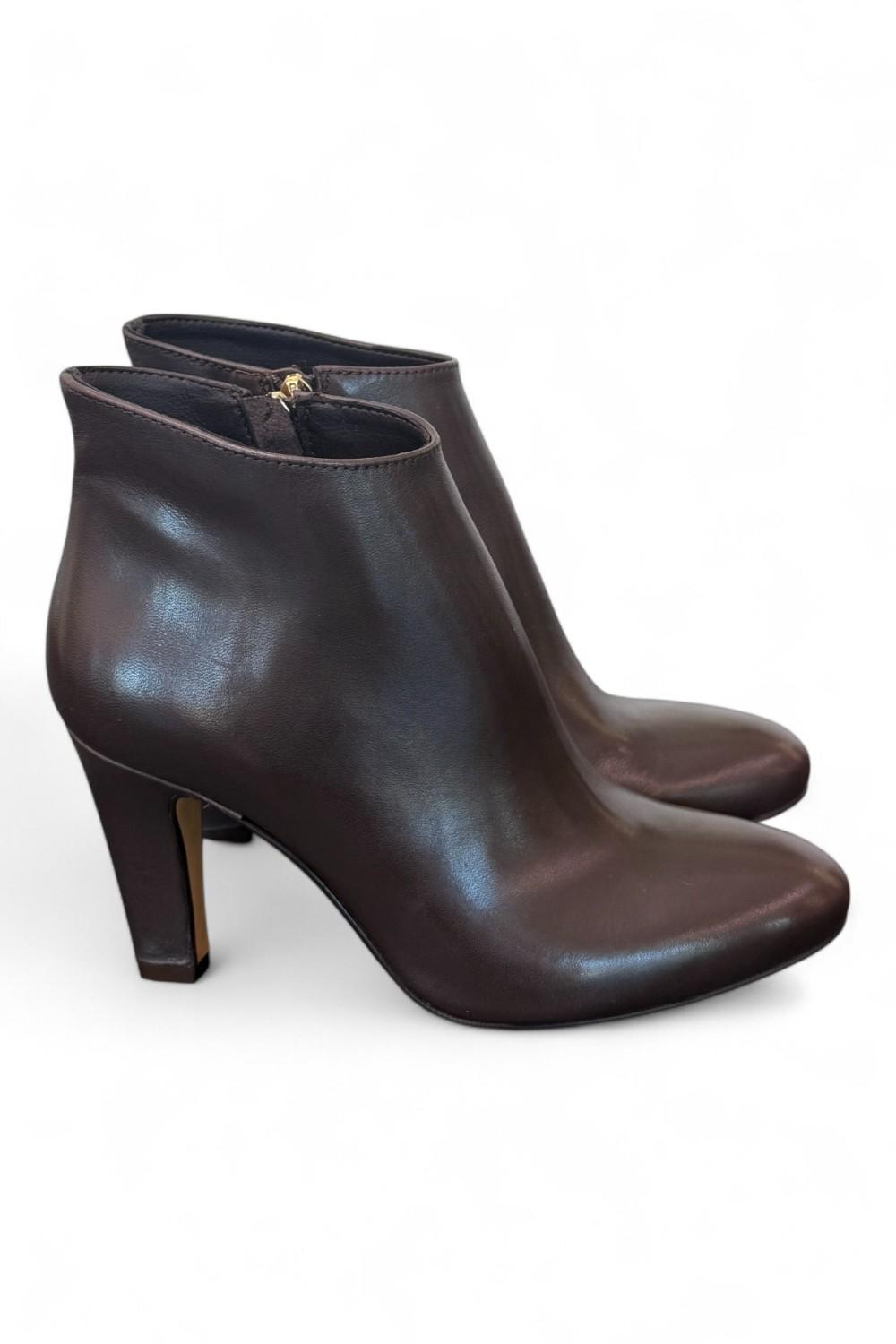 Stivaletto zip T80 pelle marrone Elisa Lanci<BR/> 