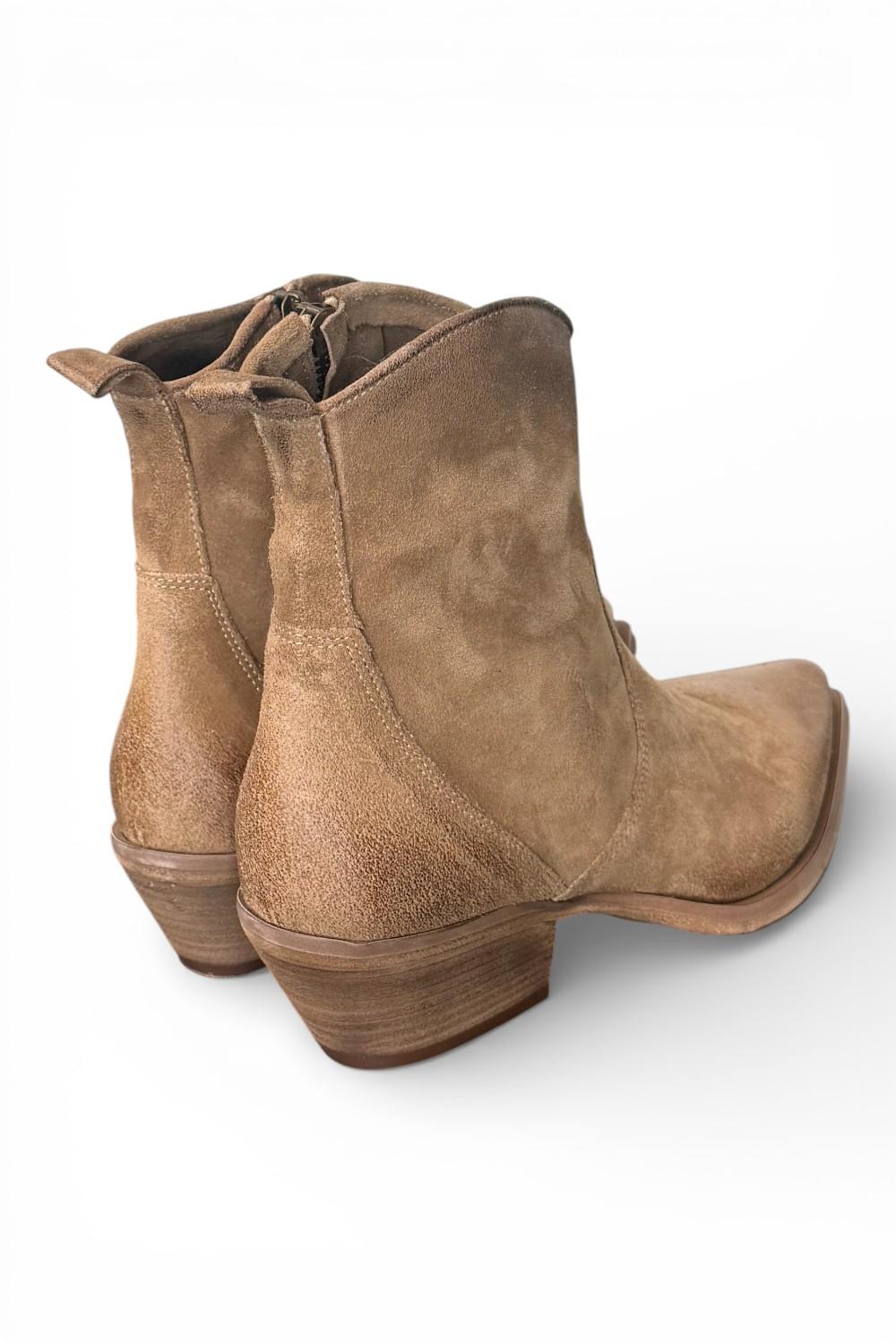 Stivaletto texano suede beige Metisse<BR/> 