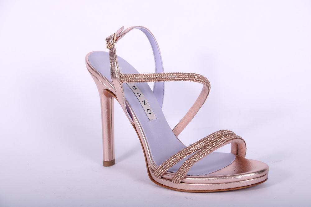 Sandalo plateau strass rame tacco 10  Albano<BR/> 