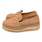 Mocassino rafia e pelle grano suola micro Bruno Premi<BR/> 