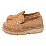 Mocassino rafia e pelle grano suola micro Bruno Premi<BR/> 