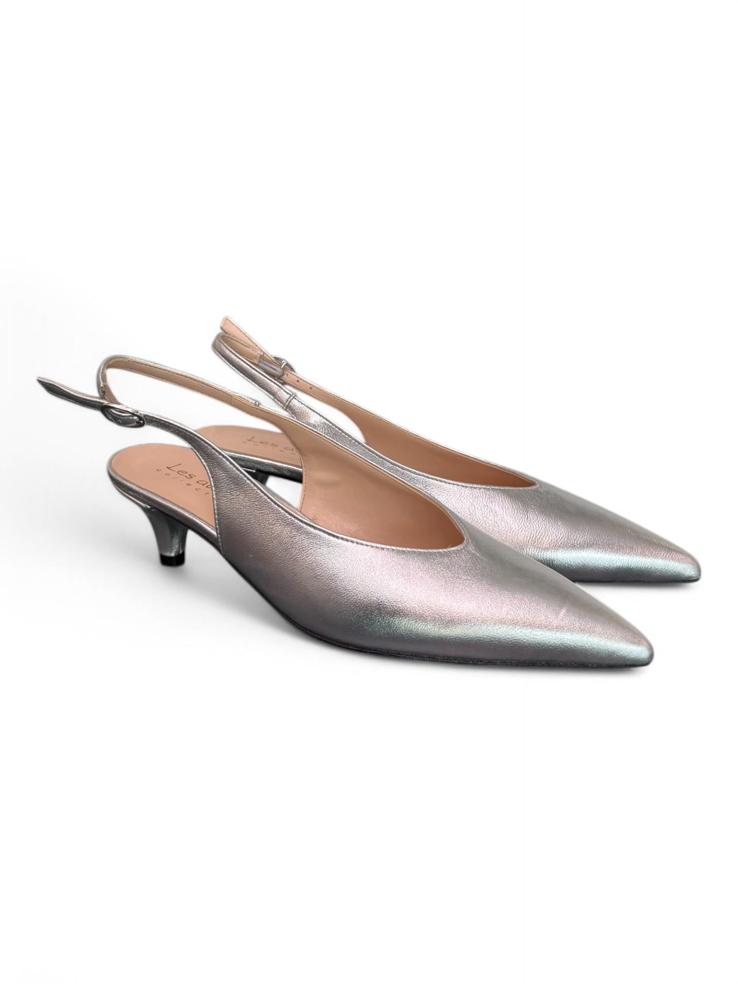 Slingback scollo V argento T40 Les Autres<BR/> 