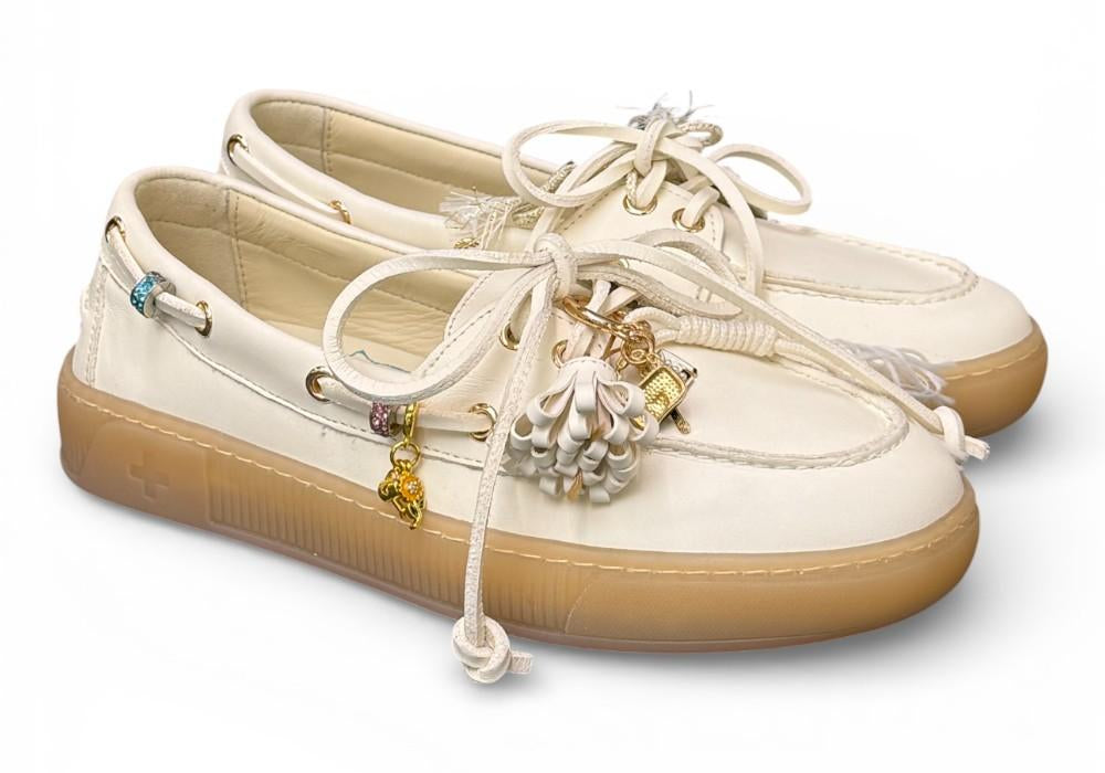 Scarpa barca nappa latte Gioplus 