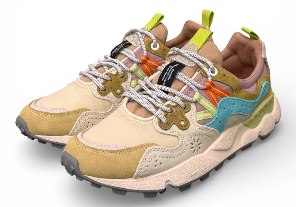 Sneaker donna Yamano 3 1E94 cream green Flower Mountain 