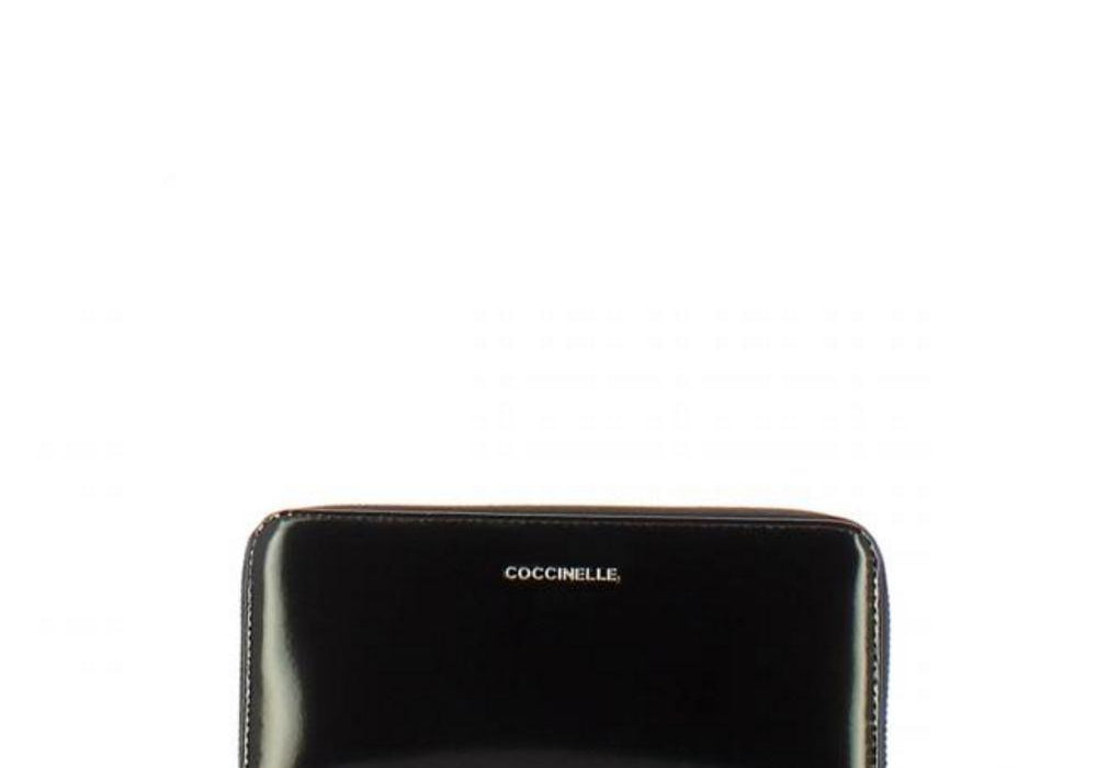 Portafoglio Metallic Soft Shiny Zip Around Noir 