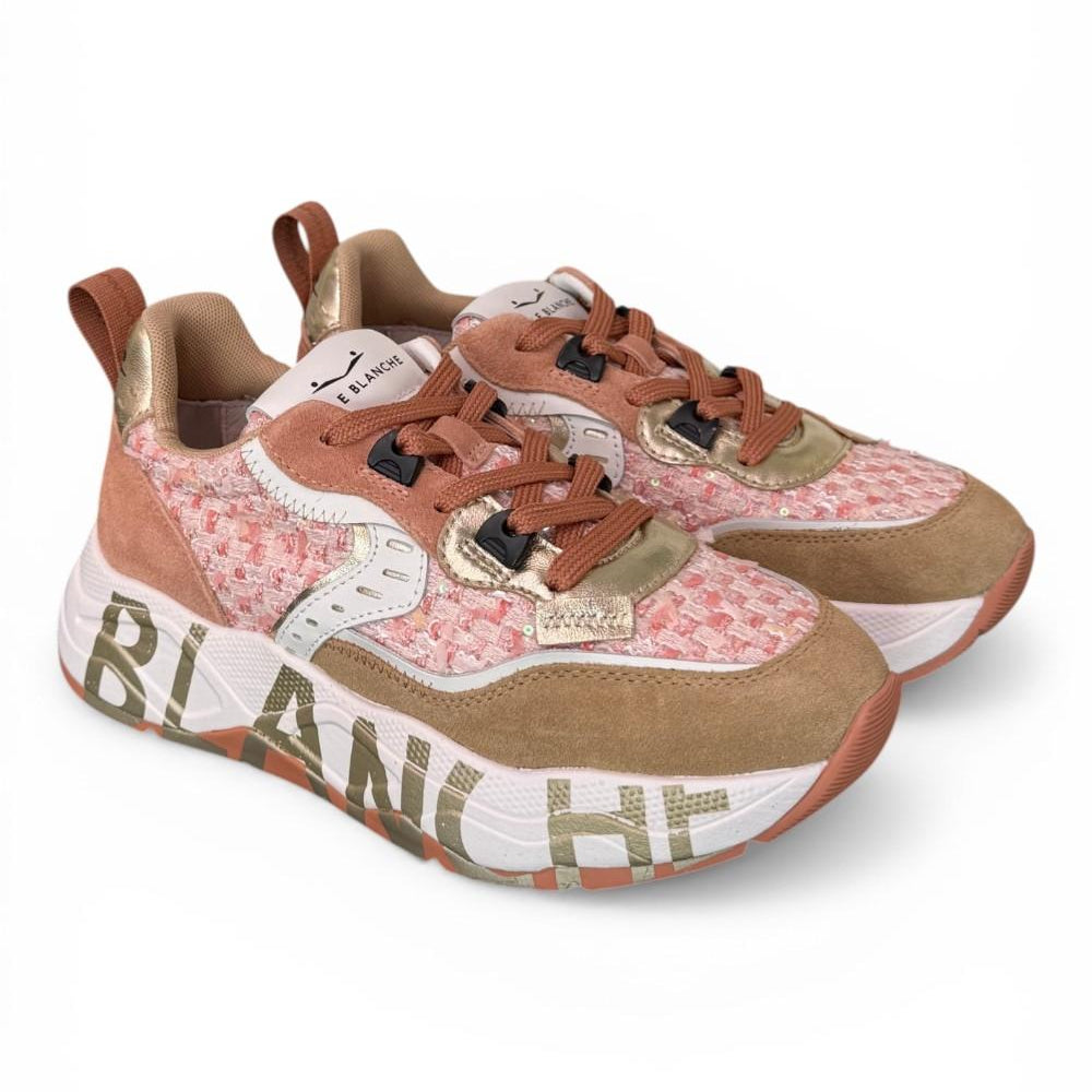 Sneaker donna Voile Blanche Club 105 bianco caramel rosa 2D28 