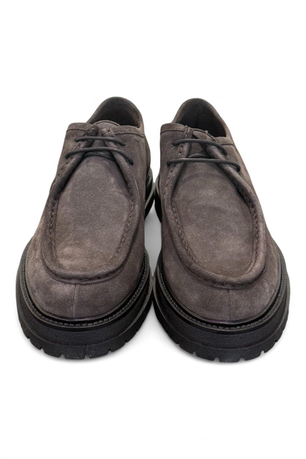 Allacciato ingegnere suede grigio Dino Draghi<BR/> 
