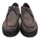 Allacciato ingegnere suede grigio Dino Draghi<BR/> 