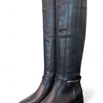 Stivale lungo pelle nera con fibbia Elisa Lanci<BR/> 