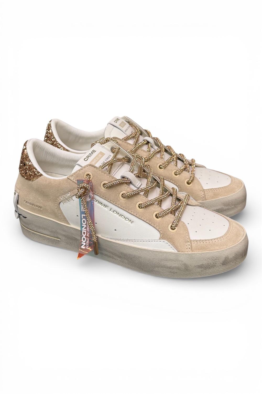 Sneaker De Luxe bianca beige Crime London sw. 