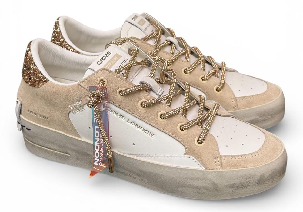 Sneaker De Luxe bianca beige Crime London sw. 