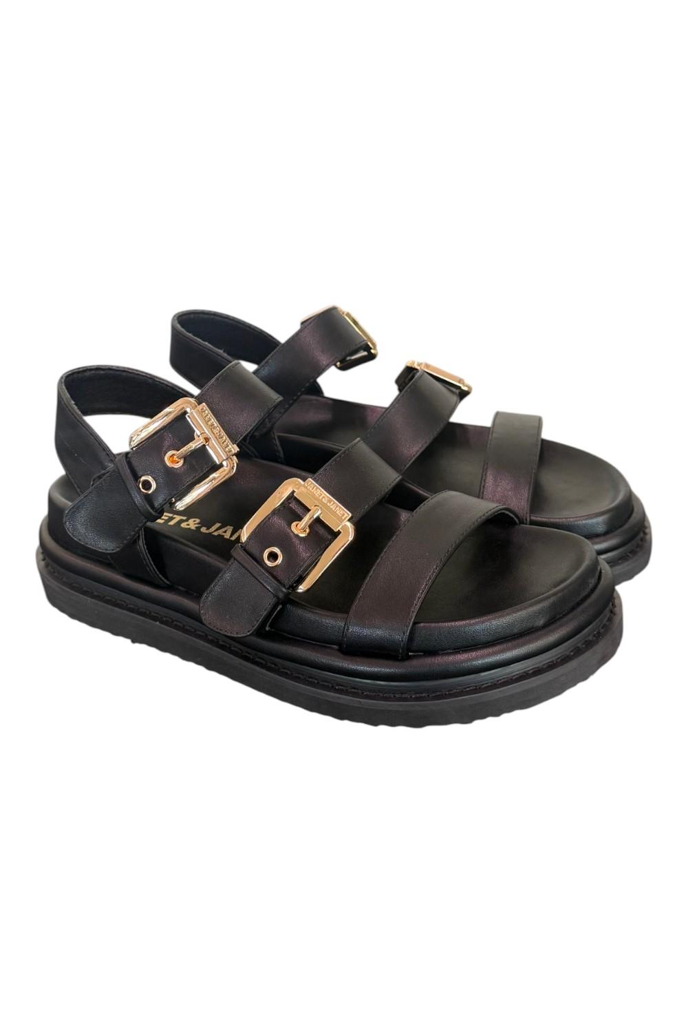 Sandalo platform nero Janet<BR/> <BR/> 