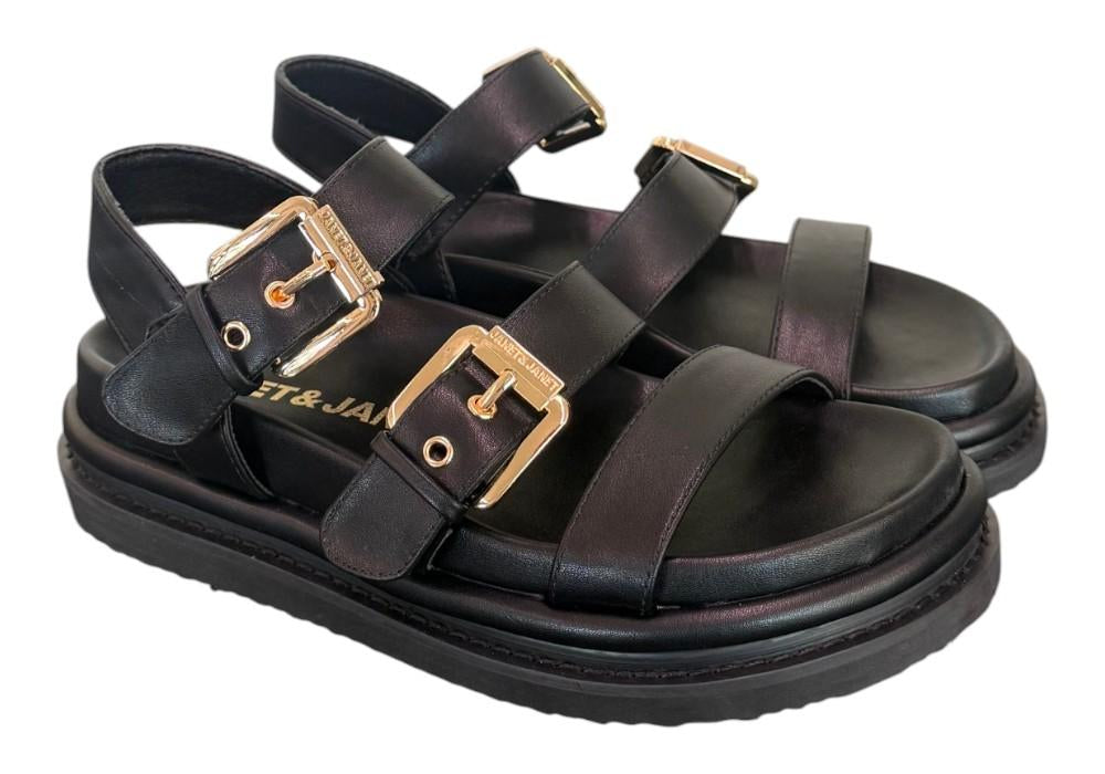 Sandalo platform nero Janet<BR/> <BR/> 