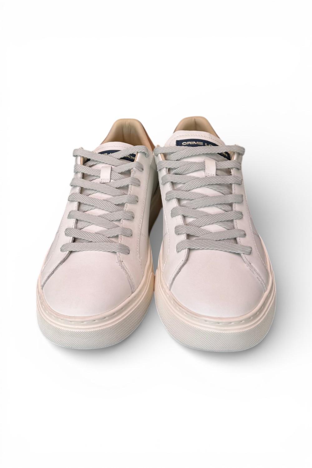 Sneaker pelle bianca cuoio XL Crime London 