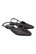 Slingback intrecciata pelle nera Elaya