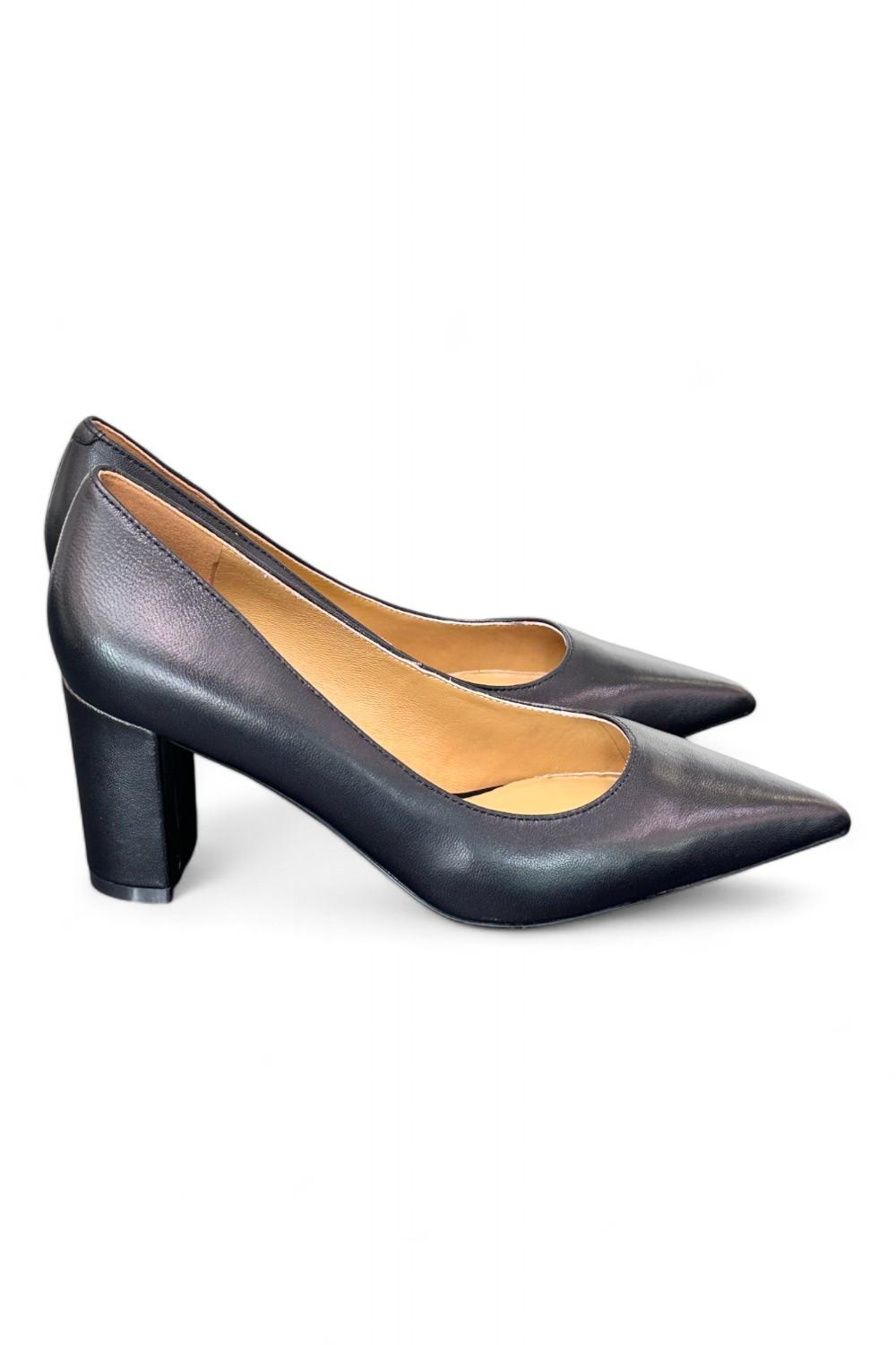 Decolté vitello nero tacco grosso CHICONIC<BR/> 