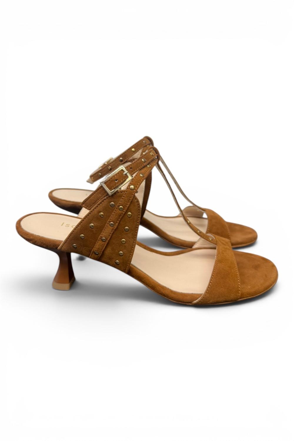 Sandalo cintino T borchie suede cuoio Isabelle Paris 