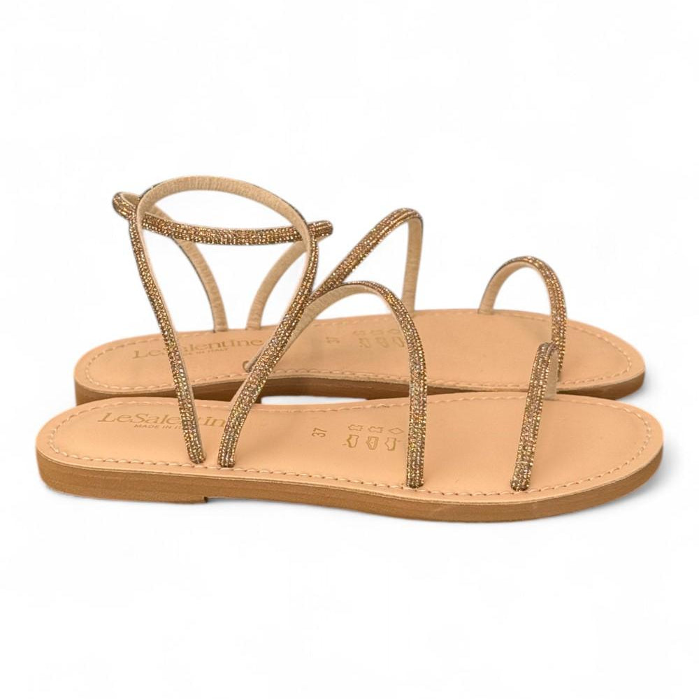 Sandalo strass oro Le Salentine 