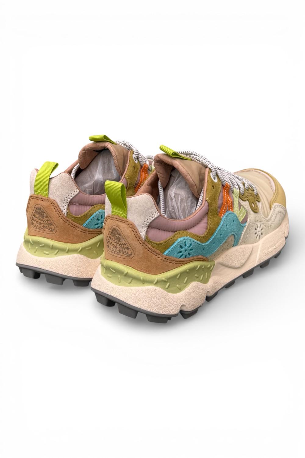 Sneaker donna Yamano 3 1E94 cream green Flower Mountain 