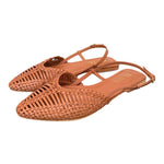 Slingback intrecciata pelle cuoio Elaya 
